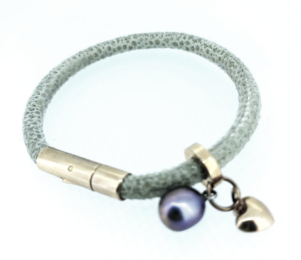 Tribal Leather and Stainless Steel Bracelet