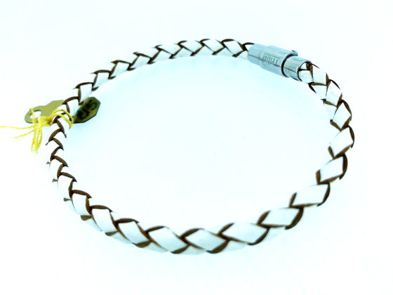 Tribal Leather and Stainless Steel Bracelet