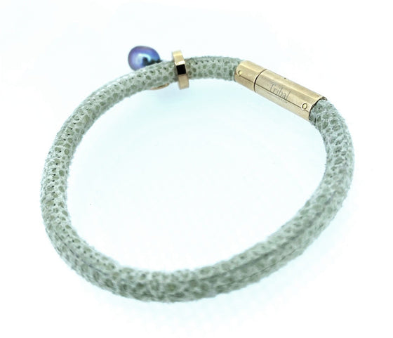 Tribal Leather and Stainless Steel Bracelet