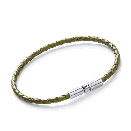 Tribal Leather and Stainless Steel Bracelet