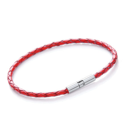 Tribal Leather and Stainless Steel Bracelet