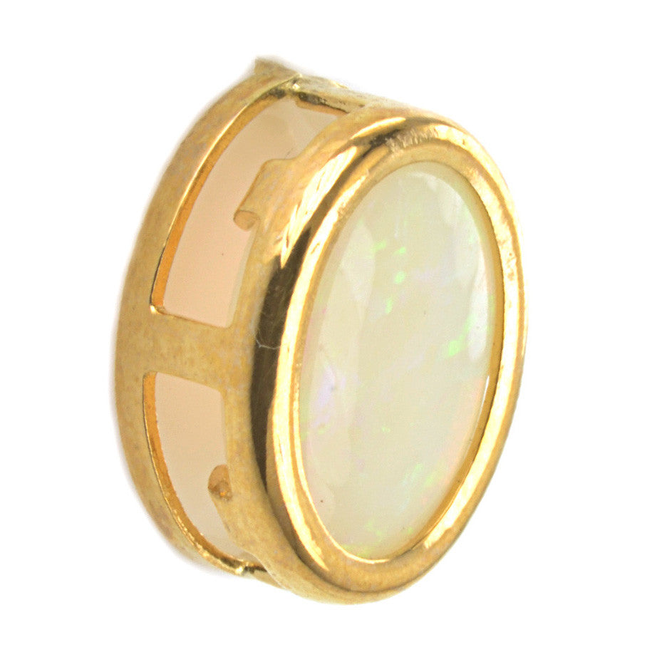 9ct Yellow Gold Opal Ear Studs