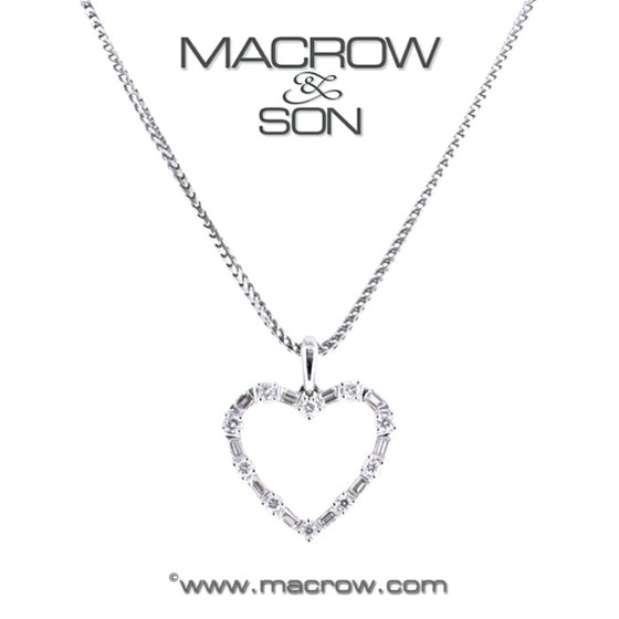 18ct White Gold Diamond Heart Pendant