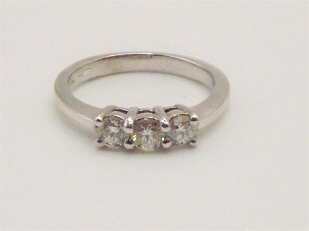 9 ct White Gold diamond set trilogy ring