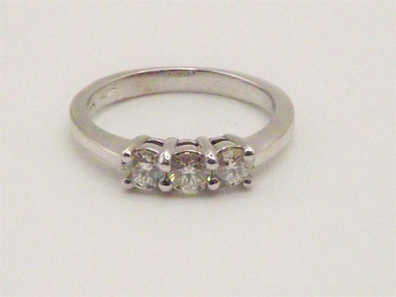 9 ct White Gold diamond set trilogy ring