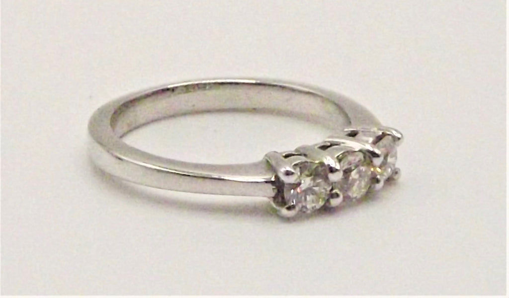 9 ct White Gold diamond set trilogy ring