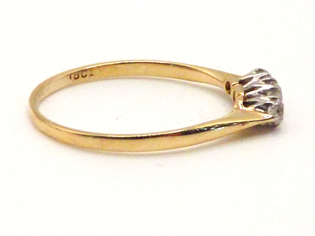 18 ct Yellow Gold & Platinum Triology with diamonds