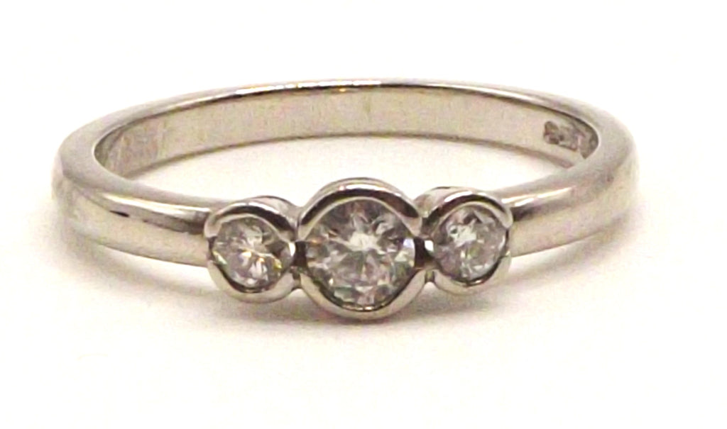 Palladium Trilogy ring  0.38 ct diamonds