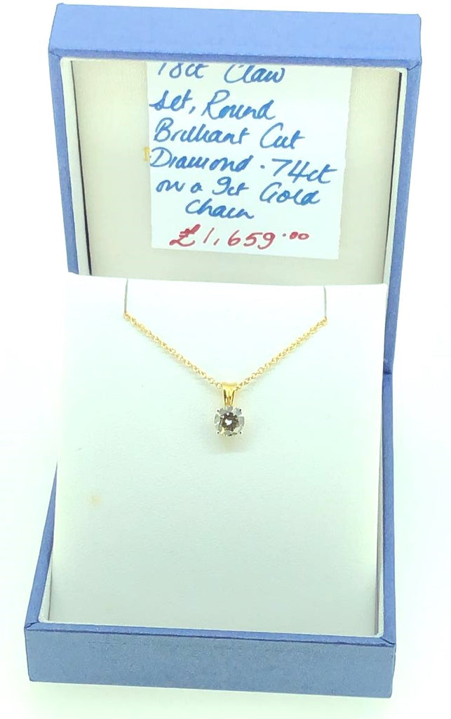 18ct Yellow Gold Diamond Pendant