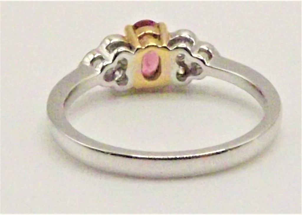 18 ct White & Yellow Gold with pink Touramaline & Diamonds