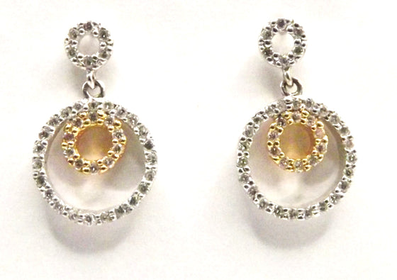 18ct White Gold Diamond Stud Drop Earrings