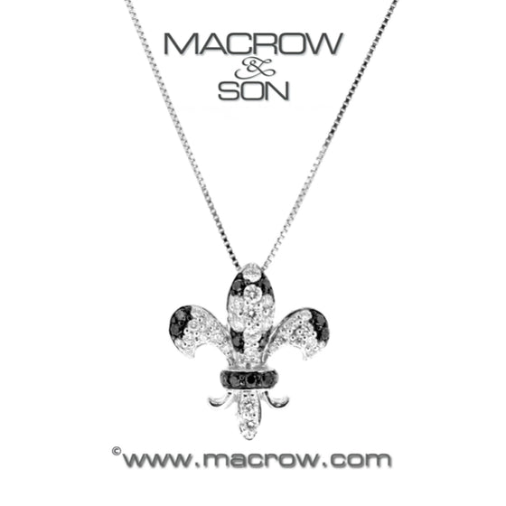 18ct White Gold Diamond set 'Fleur de Lis' Pendant