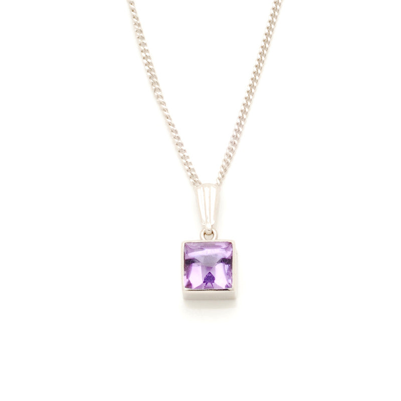 9ct White Gold Amethyst Pendant